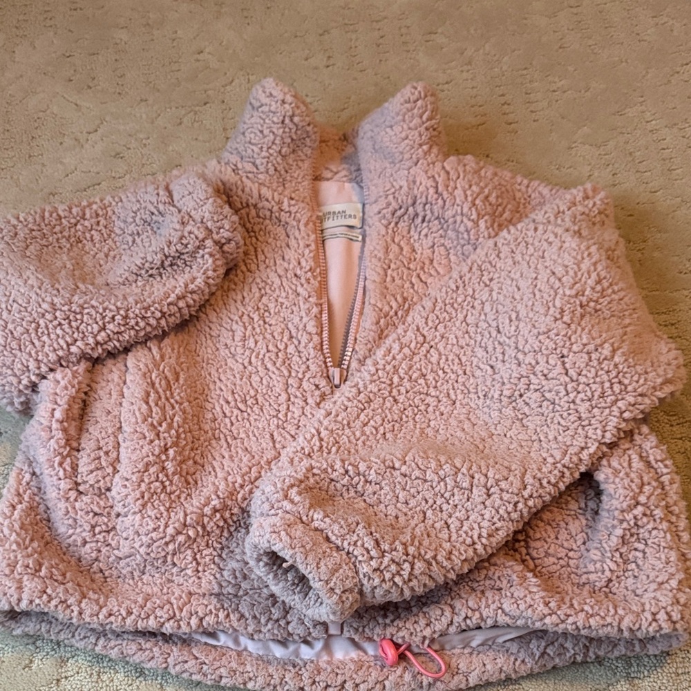 Urban Outfitters Pink Sherpa Puffer Jacket